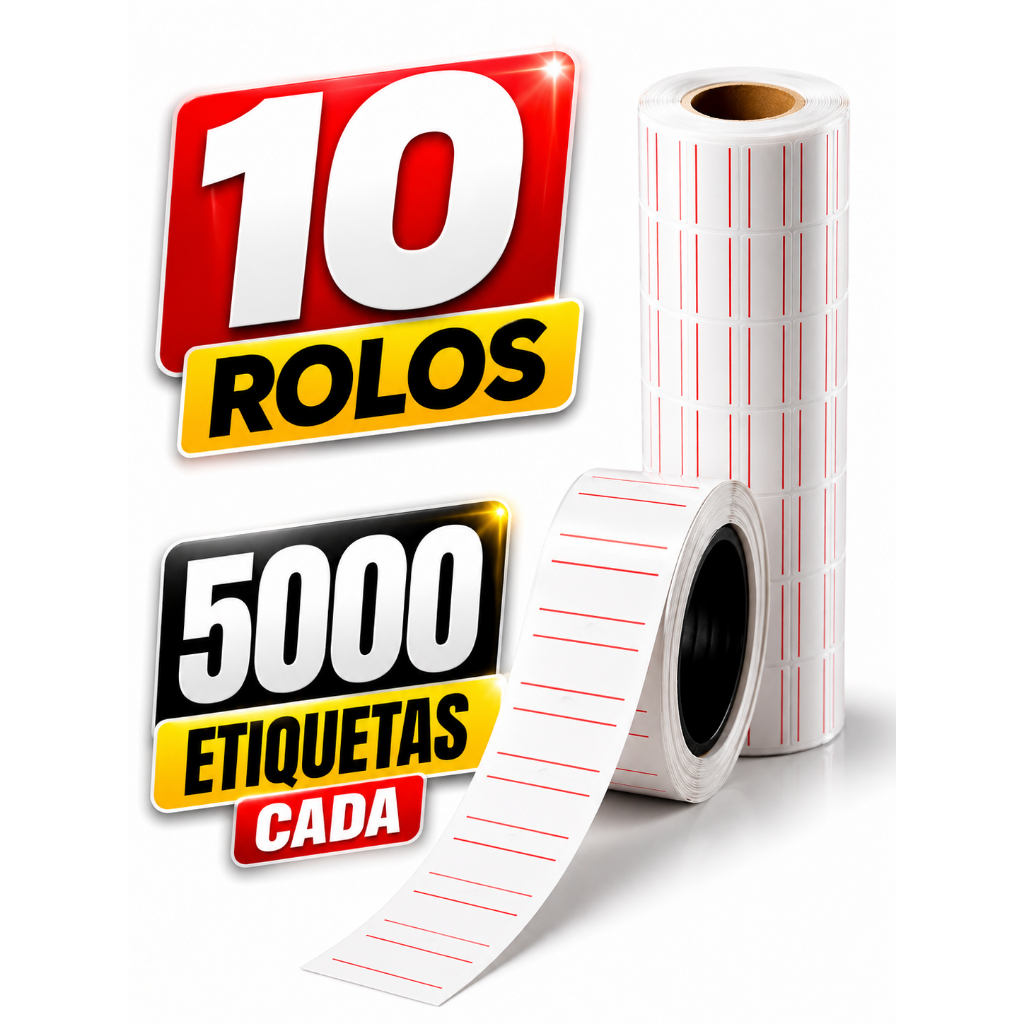 Etiquetas De Preço Para Etiquetadora Manual Kit com 10 Rolos