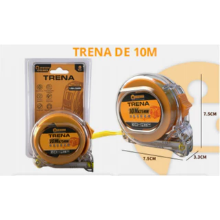 Trena 10 Metros Profissional Emborrachada com Trava Fita Aço Carbono Alta Precisão Resistente c