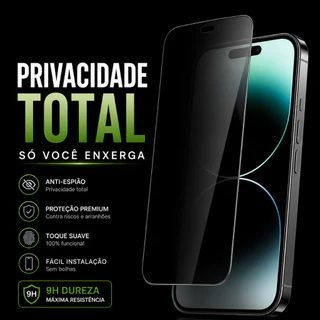 Película de Privacidade Premium Anti-espião Para iPhone 16 Pro Max e iPhone 17 Pro Max