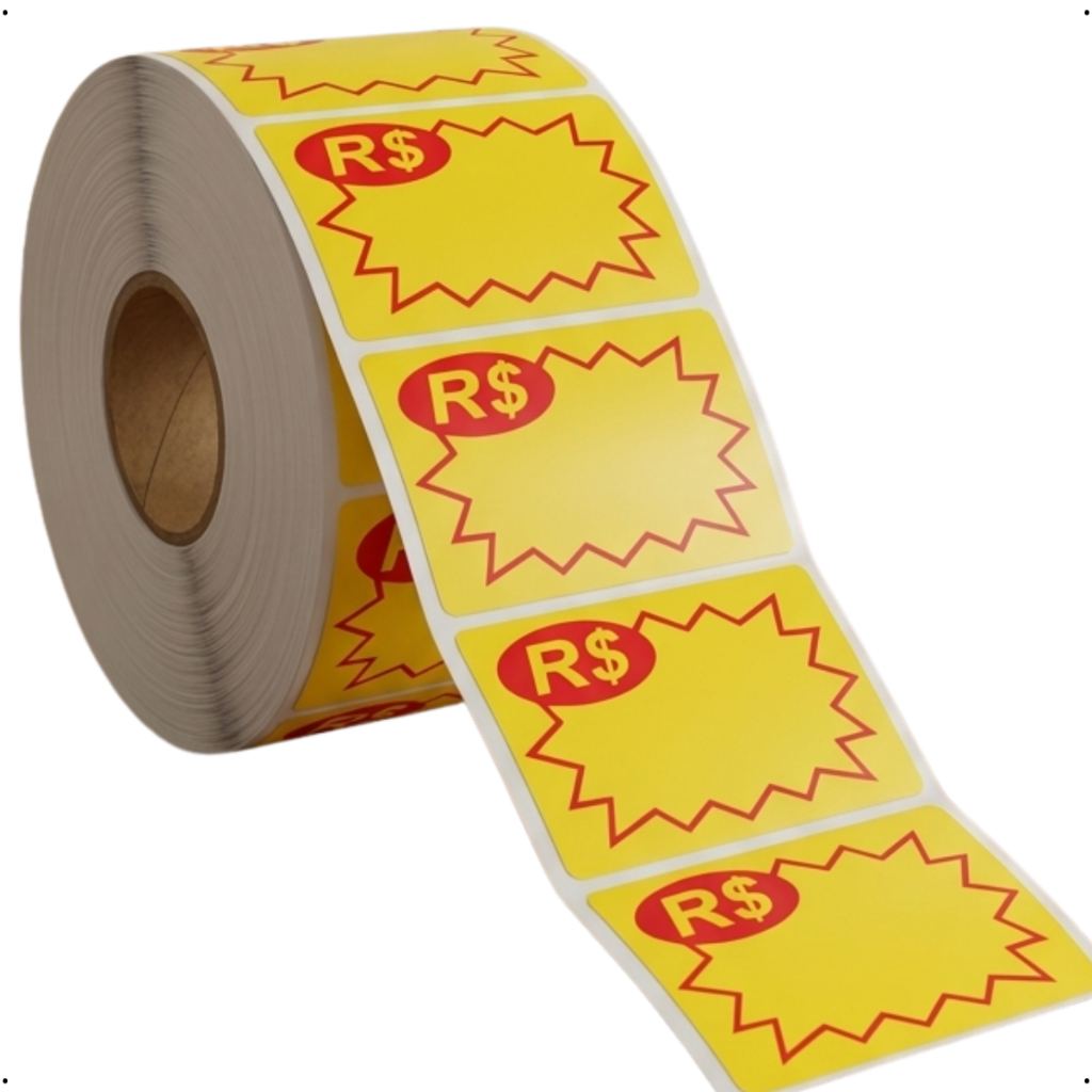 Etiqueta Adesiva deSplash para preço - "R$" - 60x4