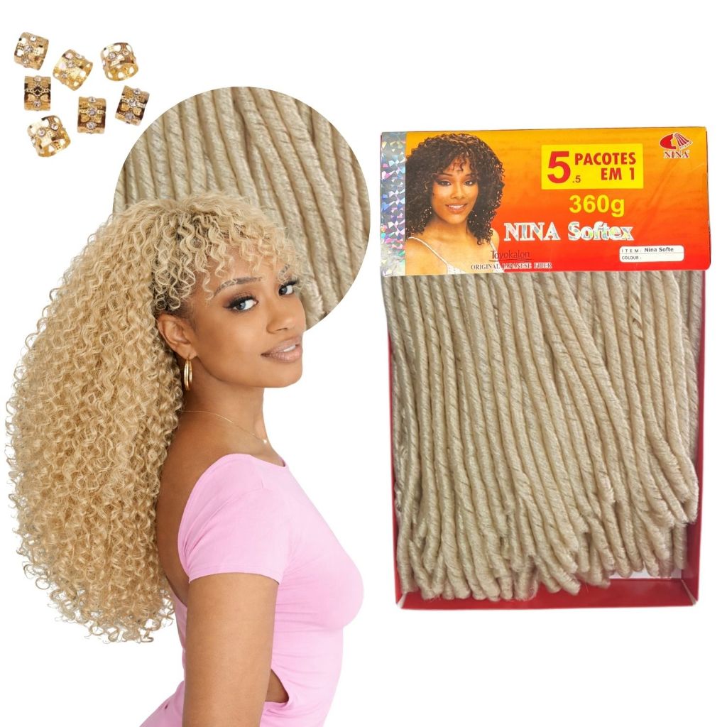 Cabelo Nina Softex Dreade 5 em 1 Pacotão 360 Faz Uma Cabeça Cores