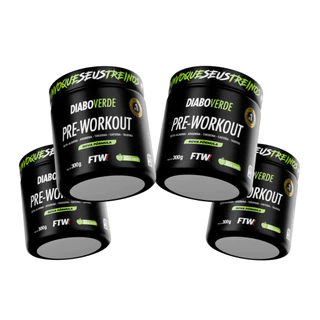Kit 4x Pré Treino Diabo Verde Pre-Workout 300g - FTW