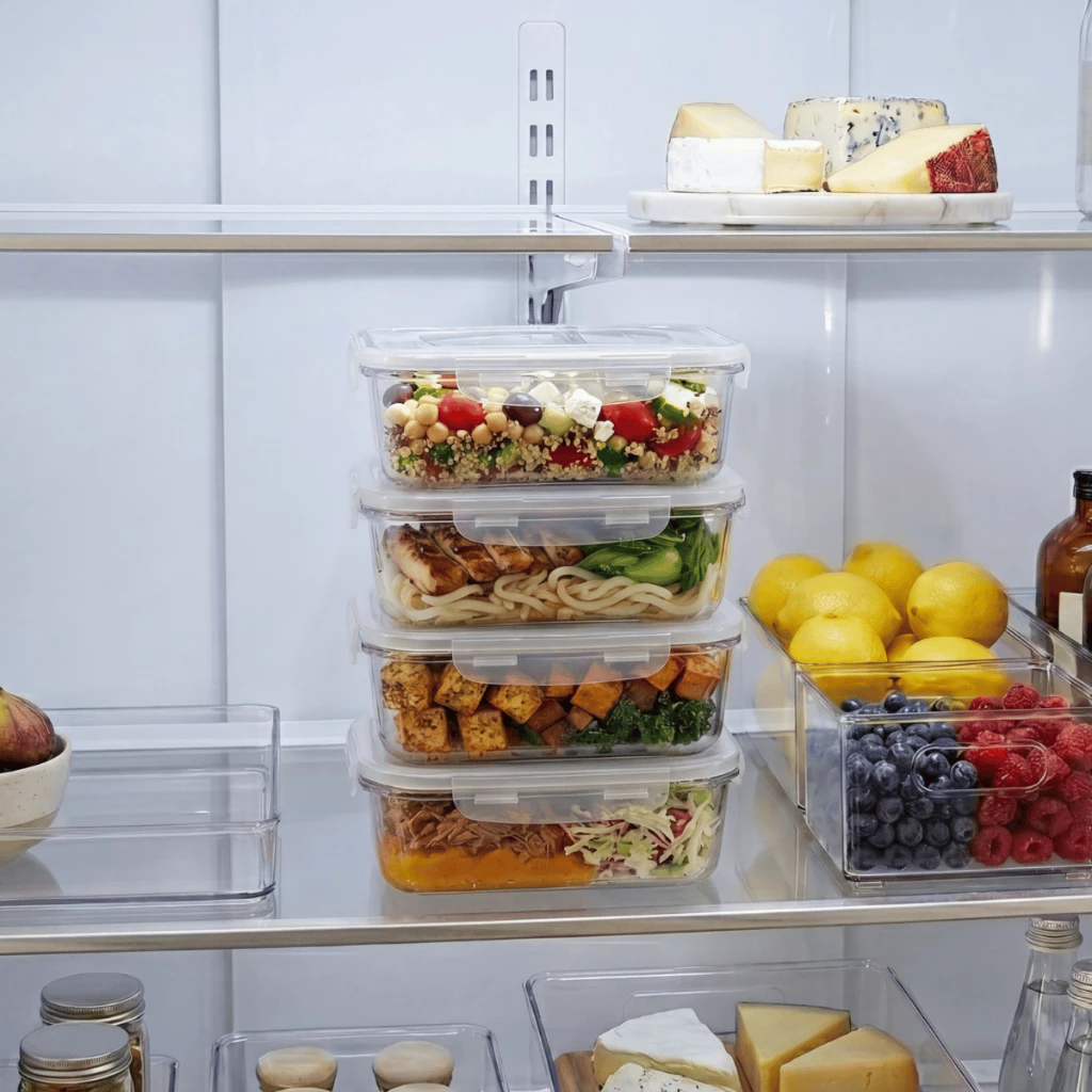 Kit 10 Marmitas Potes 750ml Travas Laterais hermeticas - Livres de BPA Alimentos organiza congelador - KAZIVA - Imagem 4