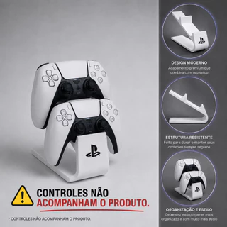 Suporte para 2 Controles PS5 Base Organizadora Dupla Controle Playstation
