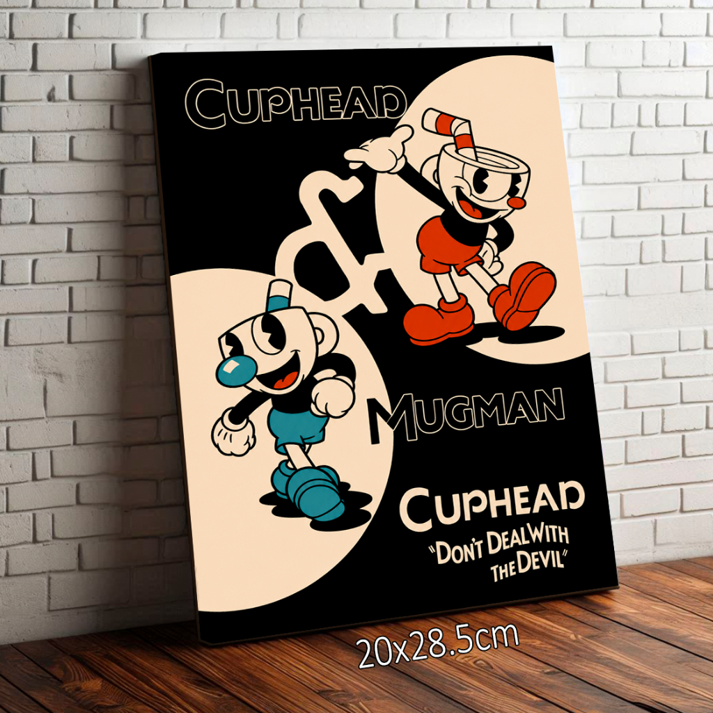 Placa Quadro Decorativo Cuphead Don't Deal With The Devil 20x28