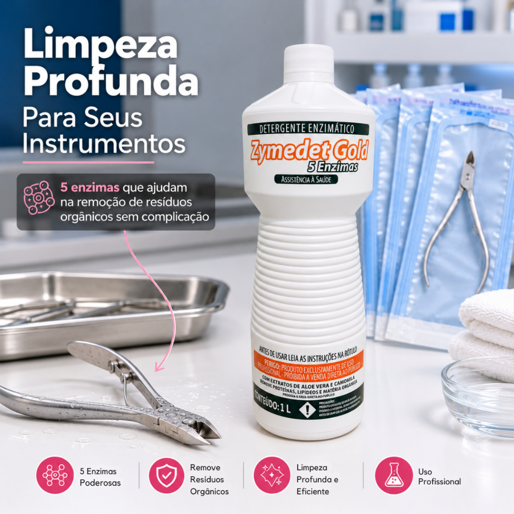Detergente Enzimático 1L 100 Envelope Para Esterilização 9x26cm