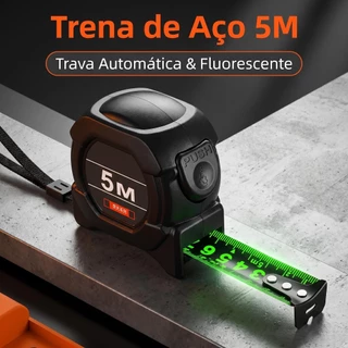 Trena Com Trava Fita Fluorescente Resistente Tamanhos 5M 7,5M 10M Em 1 ou 2 Peças