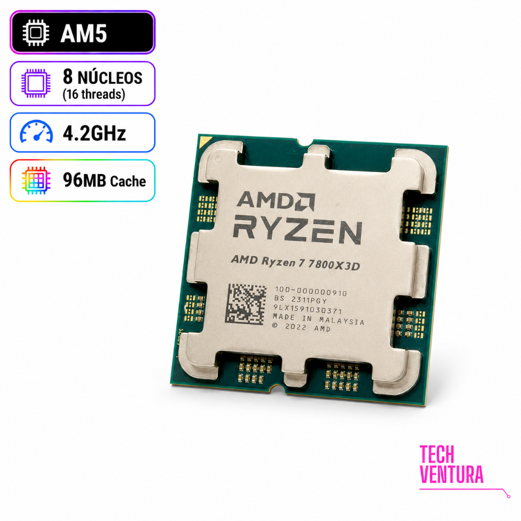 Processador AMD RYZEN 7 7800X3D 8 Núcleos 16 Threads 4.2GHz AM5