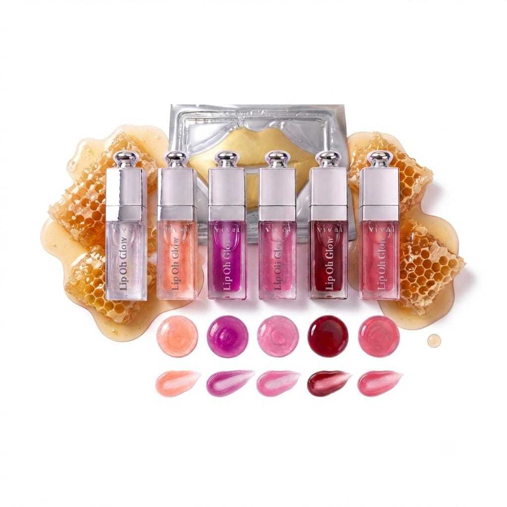 Kit Skincare Labial Lábios de Princesa Gloss Lip Oil + Máscara Mel Hidratação Profunda Cuidado Make