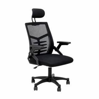 Cadeira de Escritório Diretor Relax Ergonômica Tela Mesh Apoio de Cabeça Regulagem de Altura 120kg Preta