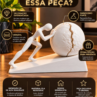 Escultura Sísifo Empurrando
