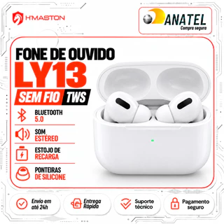 Fone de Ouvido Sem Fio TWS Bluetooth Som HIFI e Anti Ruido A Prova D'água Compatível iPhone Android H"Maston LY-13