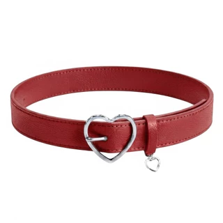 Cinto Feminino Largo 3cm da Moda Fivela Prata com Passador Pingente Coração Moderno Estilo Blogueira PP ao G3 - Maitê