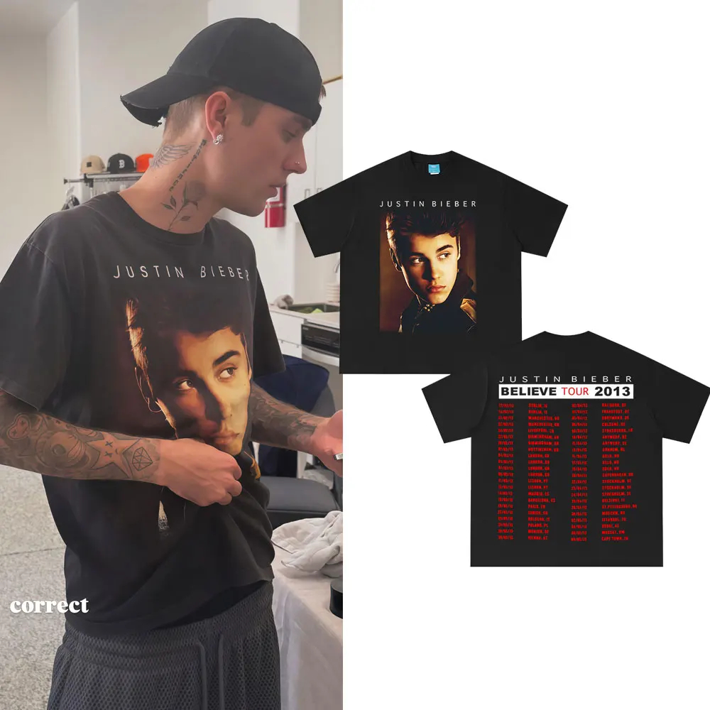 Camiseta Camiseta Básica ou Oversized Cantor Pop Justin Bieber