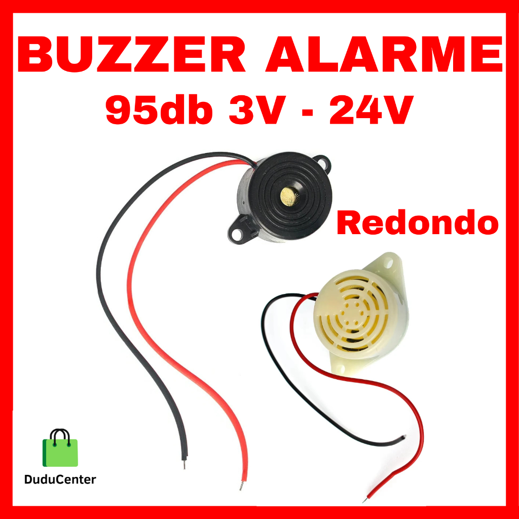 Buzzer Redondo 3v A 24V 95db . Alarme De Alto Decibel Continuo ...