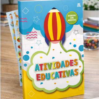 Caderno Atividades Educativas - Atividades de colorir, jogos de lógica, traçados p/crianças em Oferta na Shopee