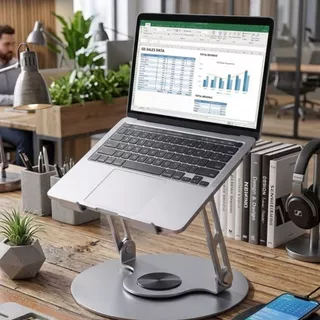 Suporte de Metal Ajustável Para Notebook Tablet Giratória de 360°