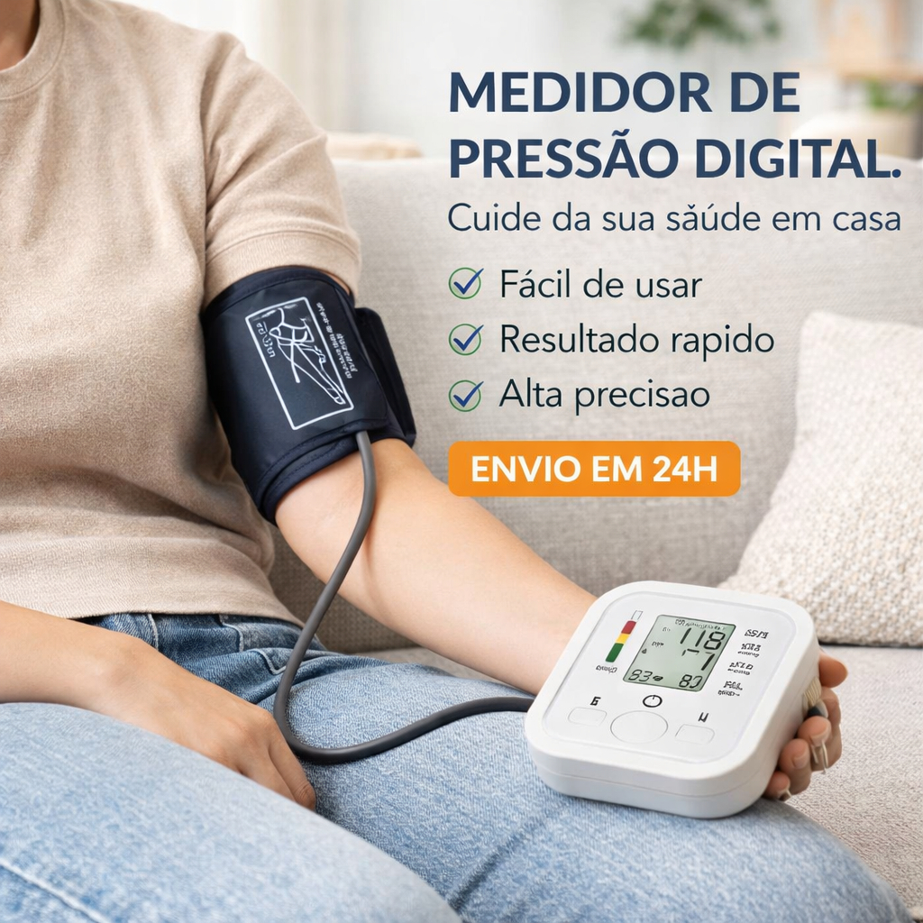 Aparelho Medidor de Pressão Arterial Digital de Braço Braçadeira ...