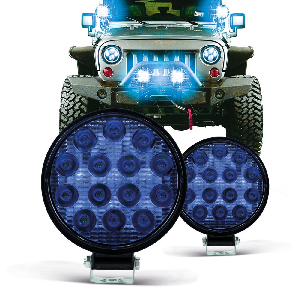 Farol Auxiliar Milha Universal Lente Azul 48W Off-Road Farol de Milha ...