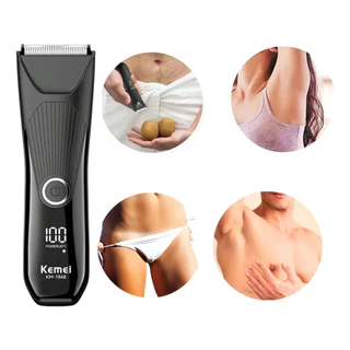 Kemei KM-1848 Aparador Cabelo Íntimo Barba Corporal Bivolt Segurar botão 3 segundos para Ligar!