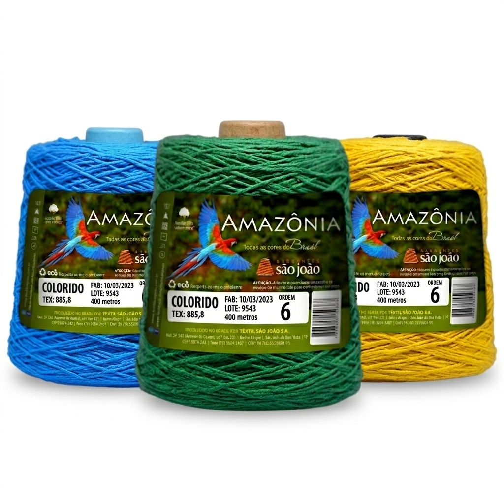ねむ Barbante 6 Amazonia 400 METROS Fio Macio Lindas Cores | Shopee Brasil