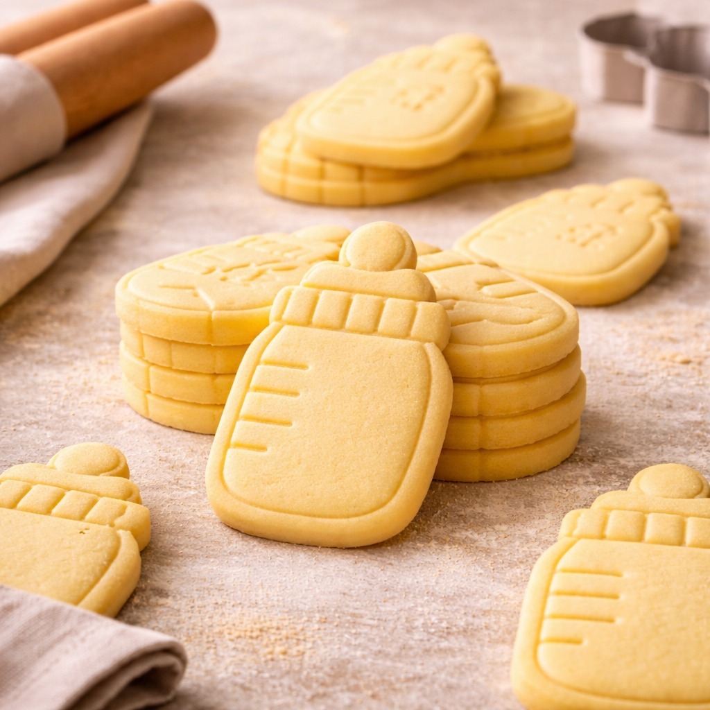 Cortador + Carimbo Chá de Bebê Biscoito Pasta Americana Conf