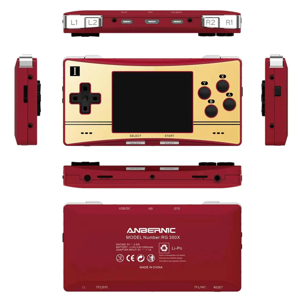 Anbernic rg300x console de jogos portátil retrô 3.0 polegadas 5000