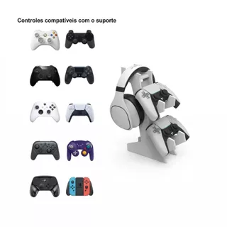 Porta Controle Videogame Gamer Para Ps4 Xbox Ps5 - MDF Preto 4mm