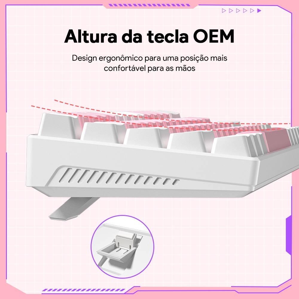ガラケー ZIFRIEND KA646 Teclado Mecânico Gamer 60% USB Com Fio ABNT2 Switch
