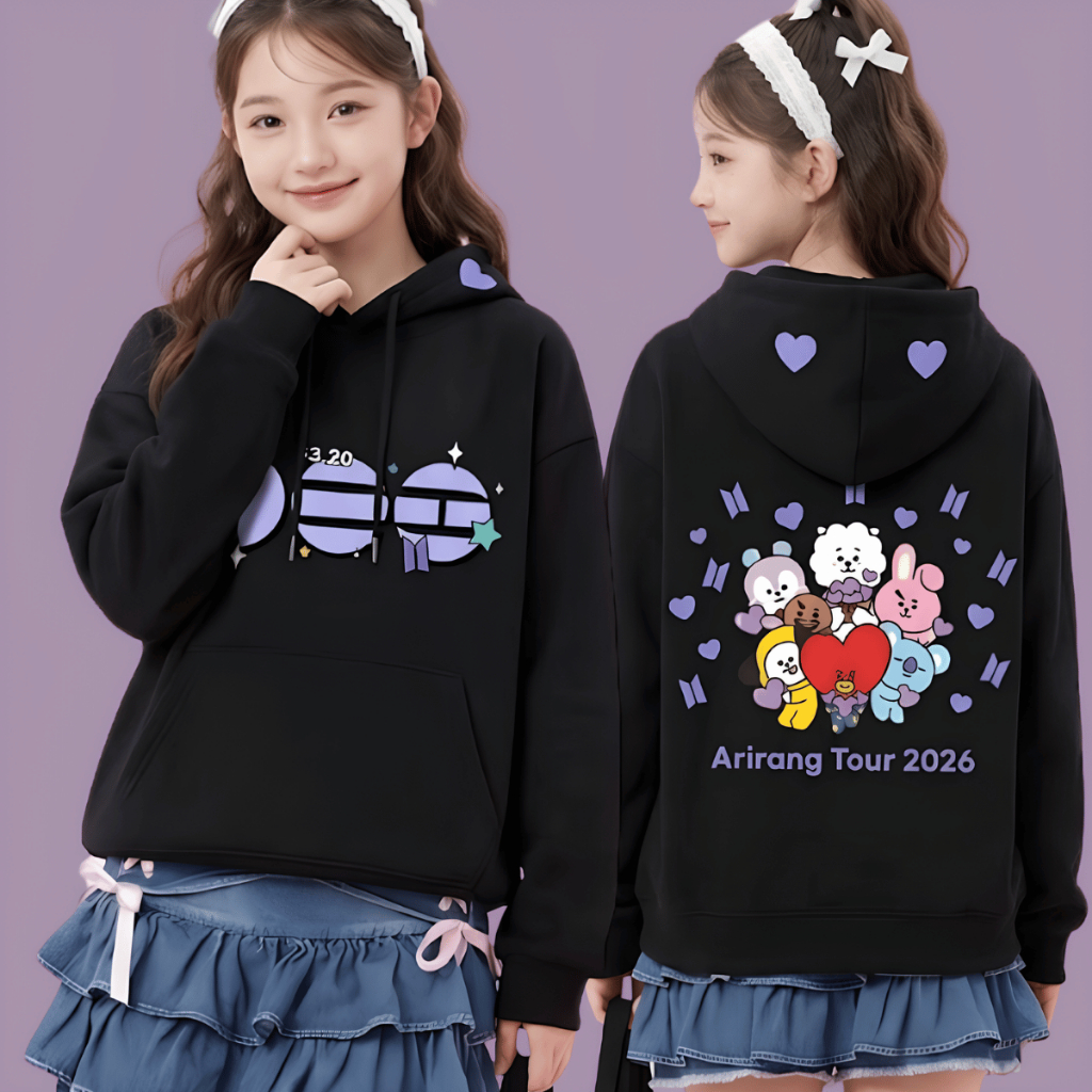 Moletom Infantil Bts Arirang Tour Bt21 Army Kawaii Cute Kpop Com