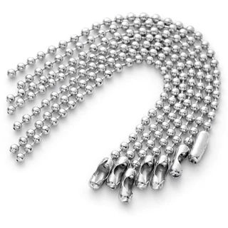 Kit Corrente Bolinha 10cm Prata com Fecho Canoa 50 ou 100 Unidades NV
