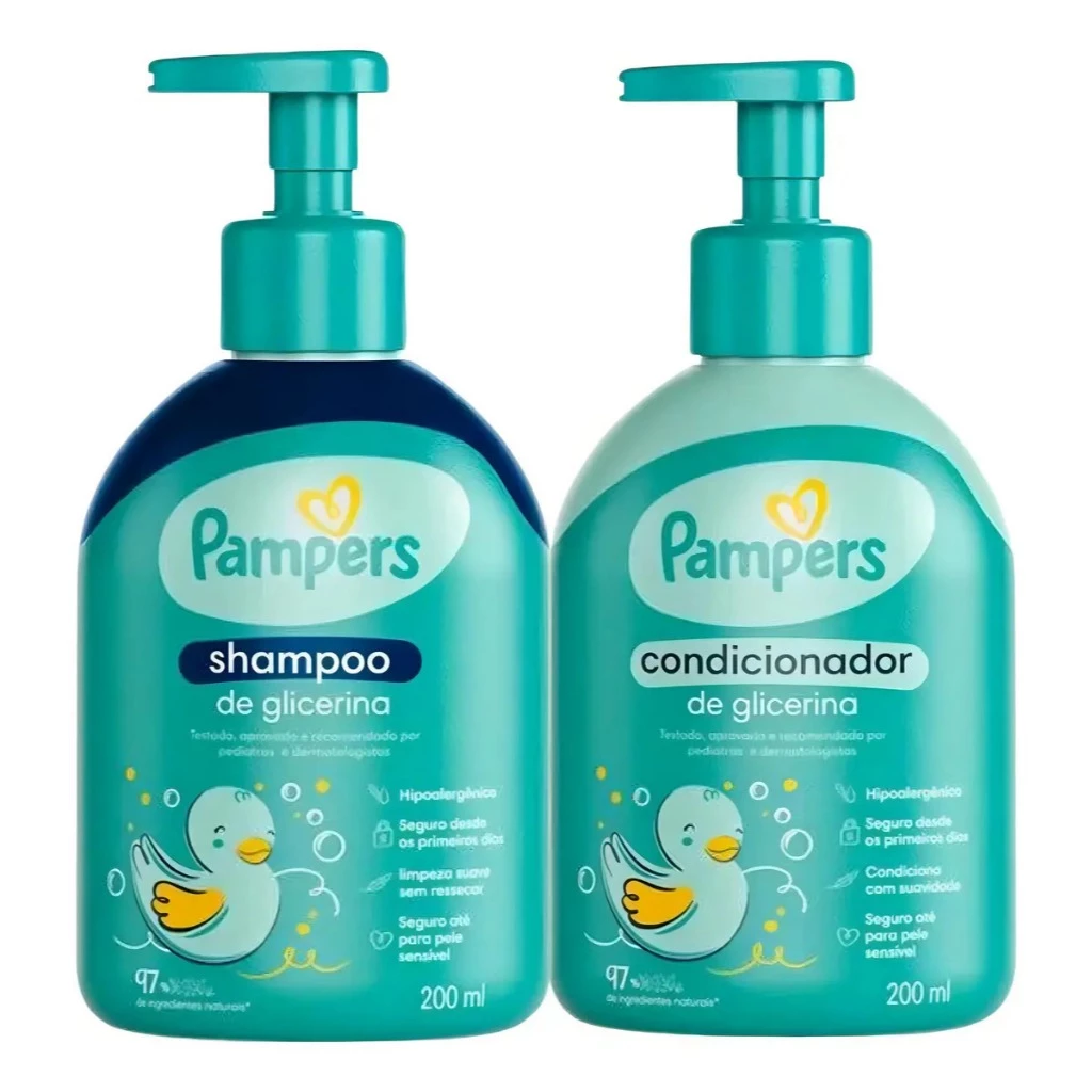 Kit Pampers Shampoo Glicerina 400ml + Condicionador Glicerina 200ml