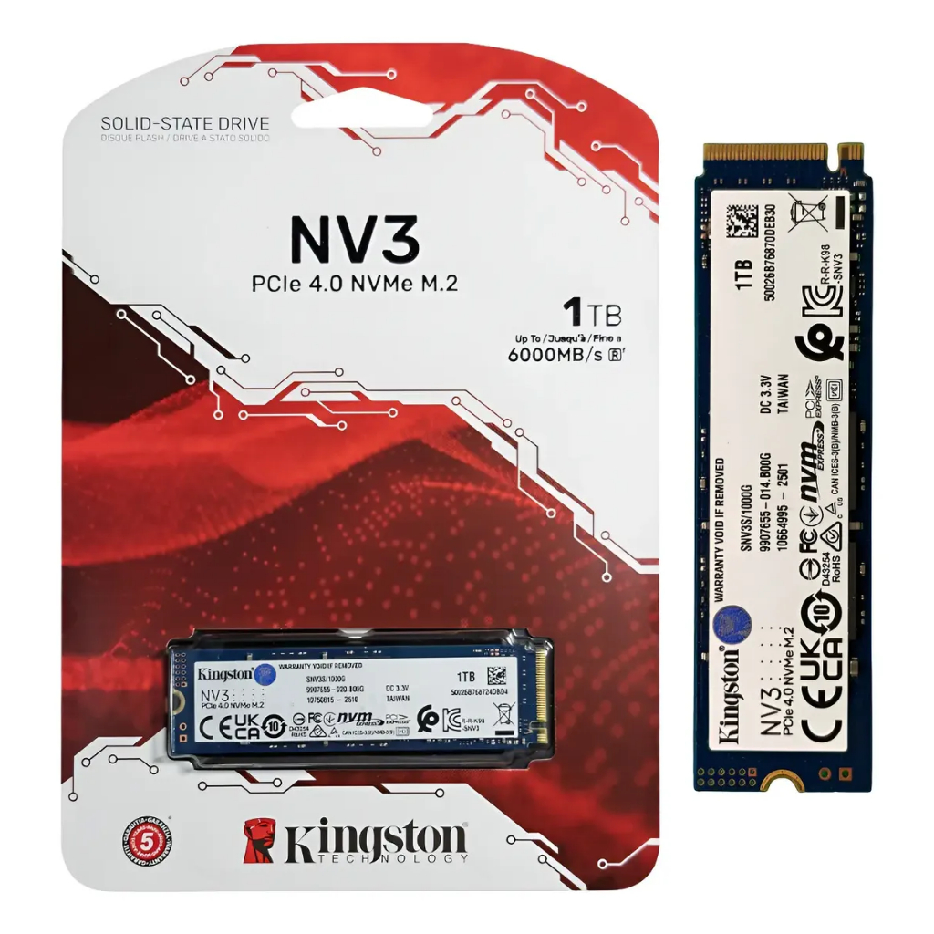 Kingston NV3 1TB M.2 2280 NVMe SSD | PCIe 4.0 Gen 4x4 | Up to 6000