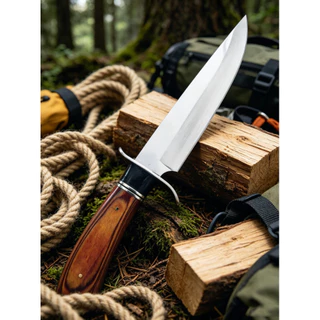 Faca Multifuncional de Cozinha 2260 Acampamento Aço Inoxidável 34cm Cabo de Madeira Resistente