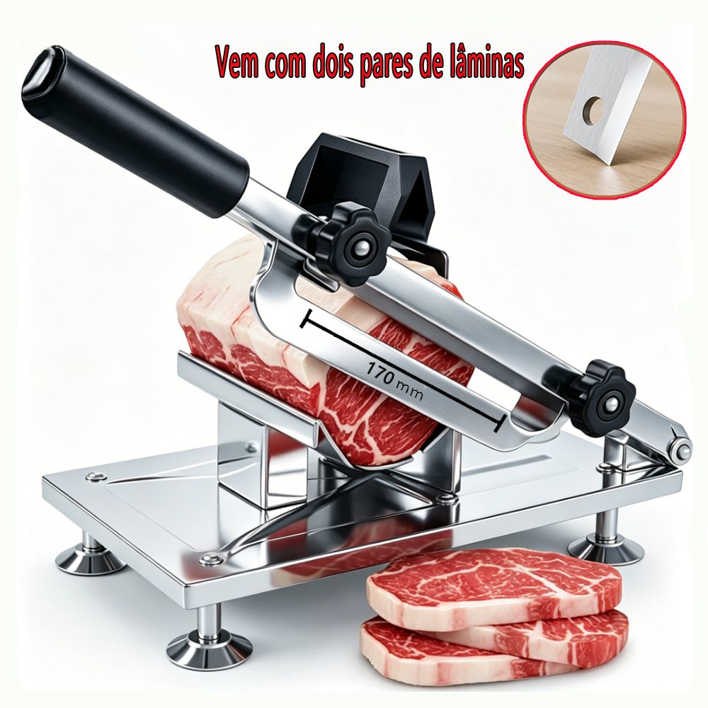 Fatiador Cortador Manual Aço Inox + 2 lâminas de 17 cm De Co