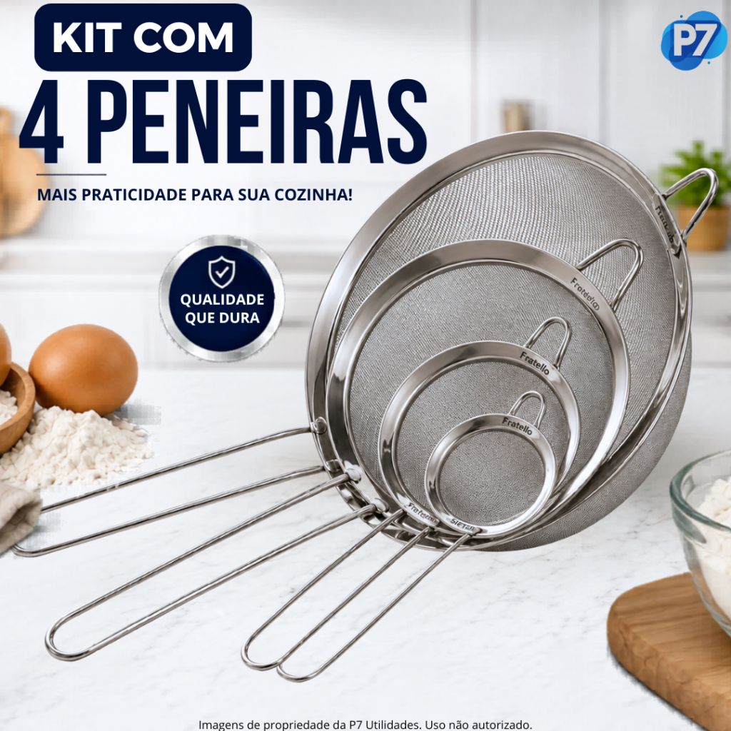 Peneira de Cozinha Aço Inox Grande Peneiras para Tapioqueira