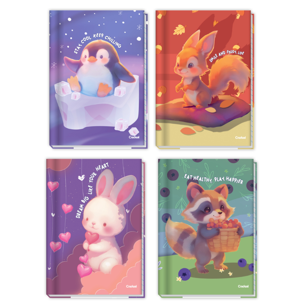 Caderno Brochura Capa Dura Bichinhos Credeal Lala Pets 80 Folhas