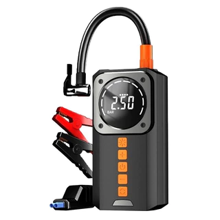 Auxiliar de Partida Bomba de Ar Portatil Compressor Multi-função 4 em 1 PowerBank 8kmah Bateria Calibrador de Carro Pneu