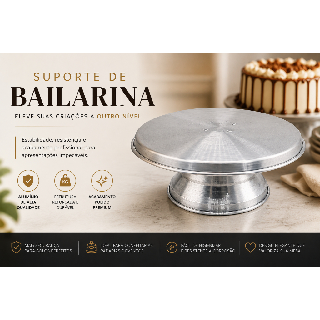 Suporte de bailarina Giratorio decorar Bolo 30 cm.