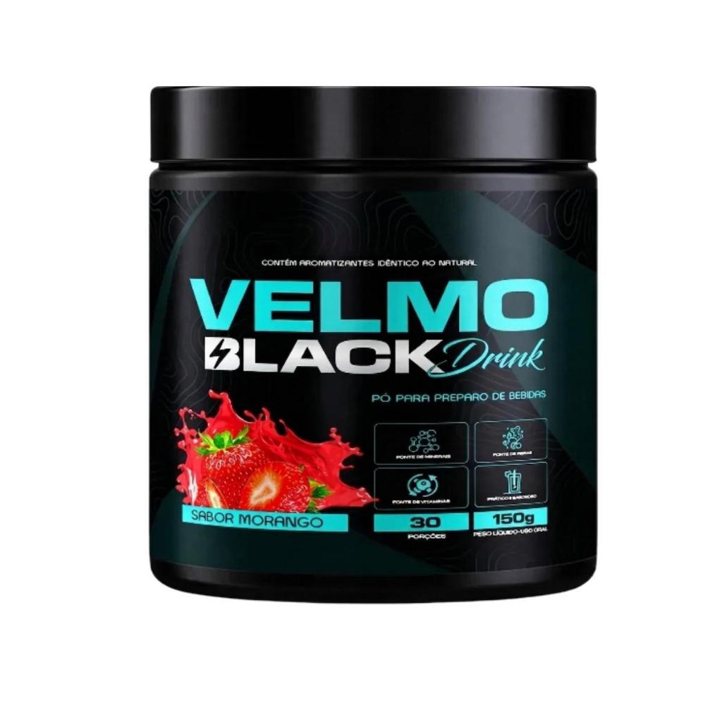 2x Velmo Black Drink 150g - Sabor Morango Original Promoção!