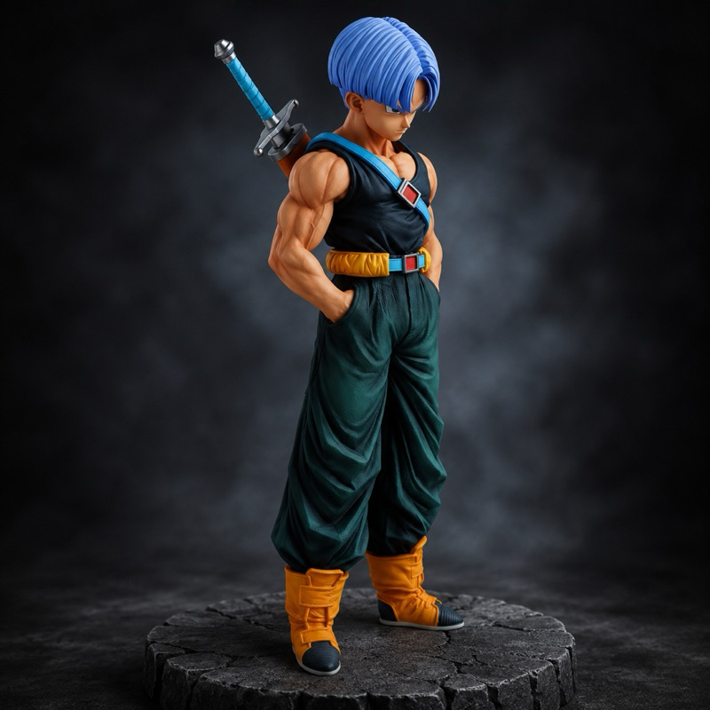 Action Figure Trunks 2 Cabeças Super Sayajin 27Cm Dragon Ball Z