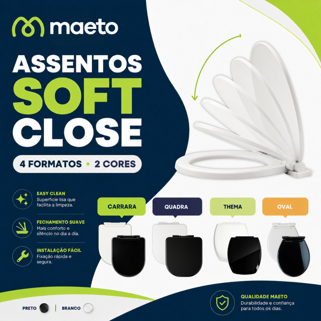 Assento Sanitario Tampa de Vaso Tabua Soft Close Amortecedor Oval
