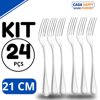Garfo de Mesa Inox Premium 21cm – Grande e Pesado | Aço Inoxidável Reforçado | Alta Durabilidade | Brilho Premium