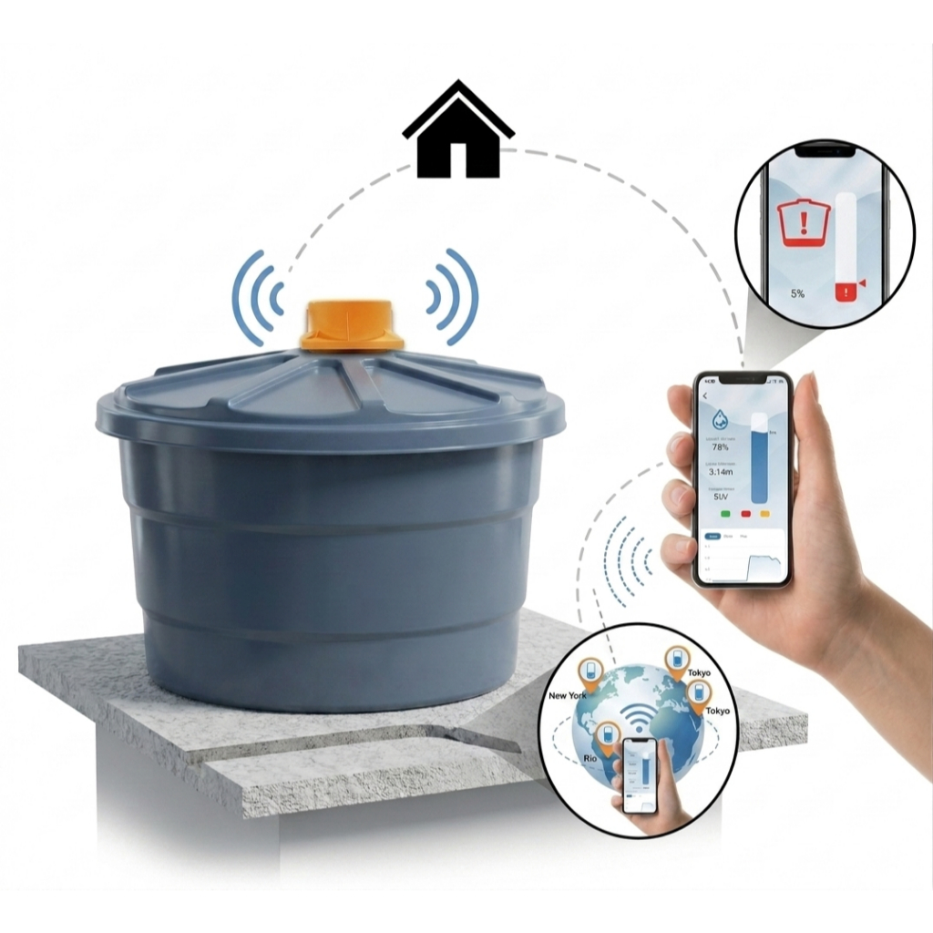 Sensor Medidor Nível Inteligente Ultrassônico para Caixa Água ou ...