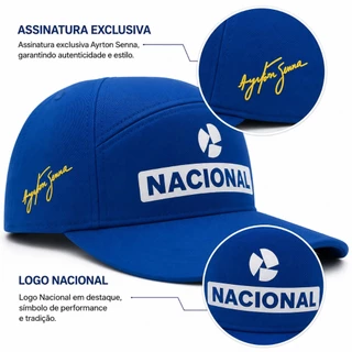 Boné Nacional Senna Retro Ayrton Senna Linha Premium Ajustável
