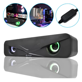 Caixa de Som Multimídia Knup Para PC Subwoofer Soundbar LED RGB Tv 6W USB 3,5mm Compatível Windows