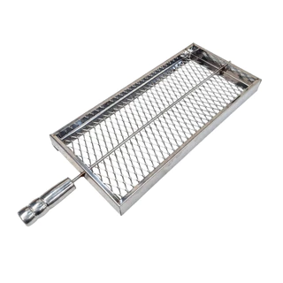 Grelha Cesto Reforçada Para Churrasco Gourmet Em Inox Coração Legumes Pão De Alho Premium