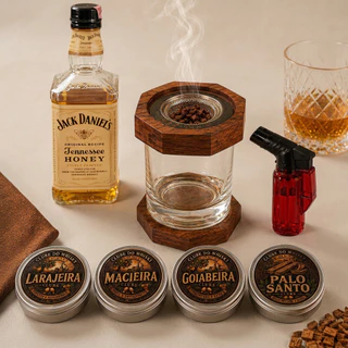 Defumador De Whisky Drinks e Coqueteis Premium com Tampa Porta-Copo