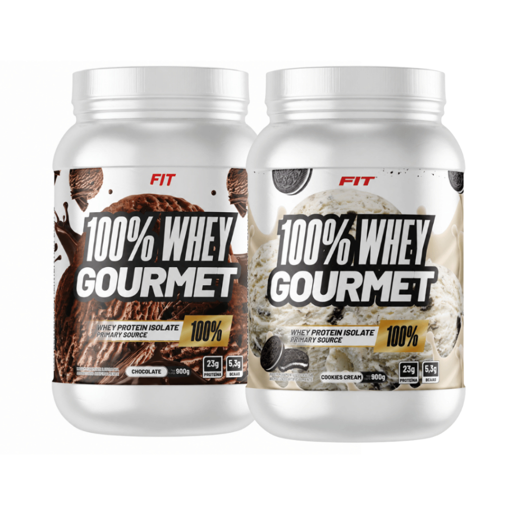 Kit 2 Whey Protein 100% Concentrado 900g Cada Pote