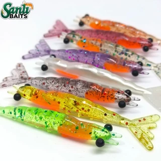 Isca Camarão Soft Profissional 6-8cm / Kit até 20un / Muito Pegareira